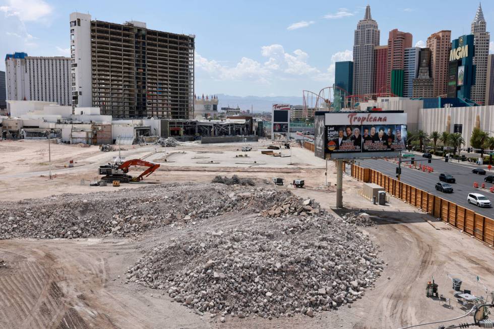 The Tropicana is seen in the process of demolition on the Strip in Las Vegas Monday, July 22, 2 ...