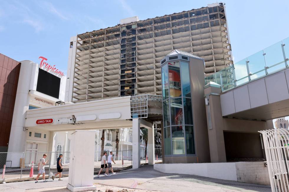 The Tropicana is seen in the process of demolition on the Strip in Las Vegas Monday, July 22, 2 ...