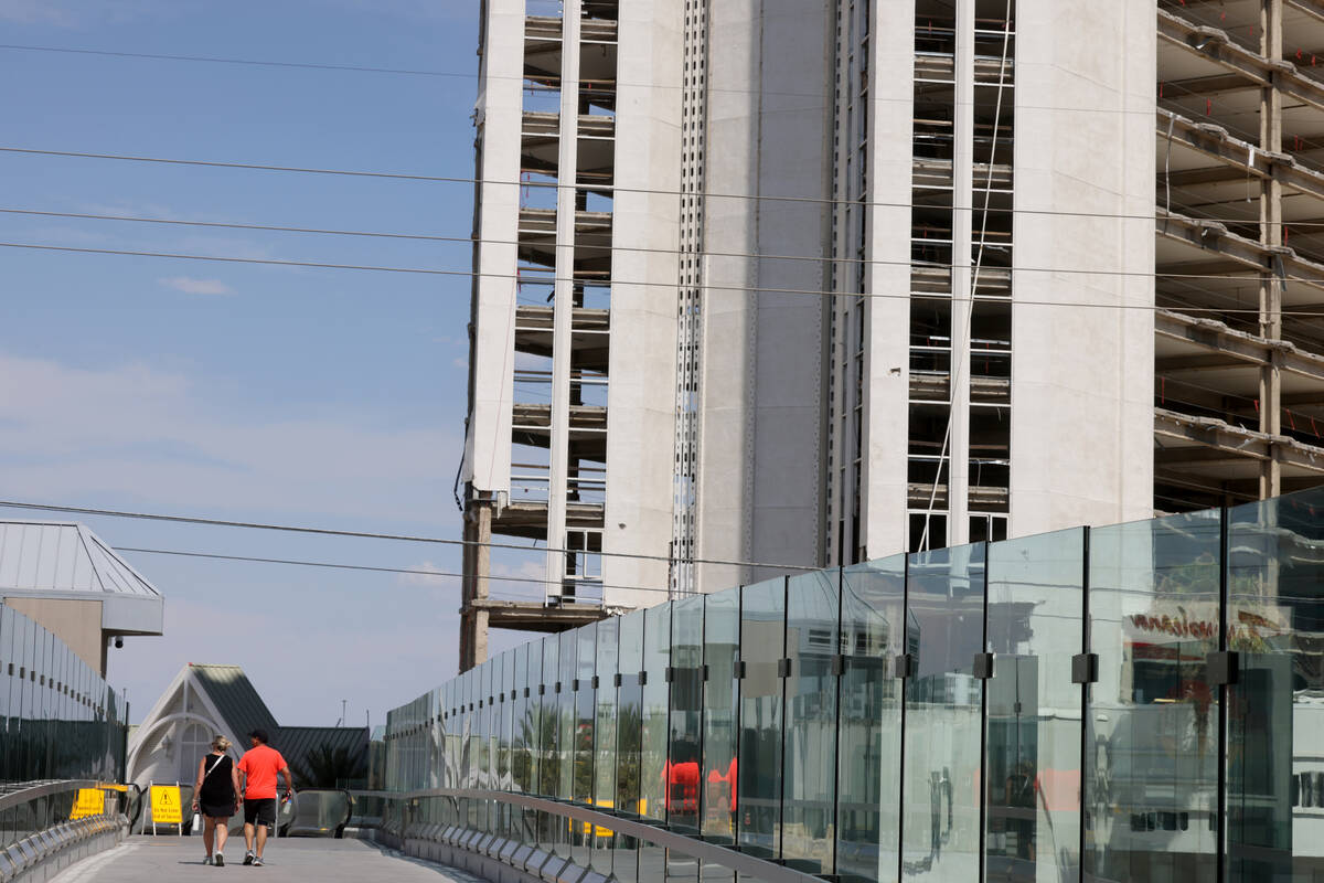 The Tropicana is seen in the process of demolition on the Strip in Las Vegas Monday, July 22, 2 ...