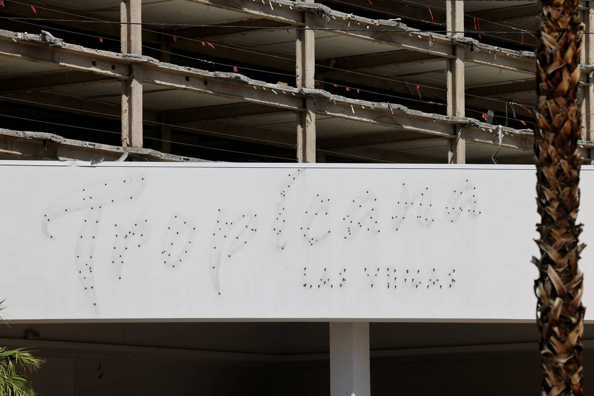 The Tropicana is seen in the process of demolition on the Strip in Las Vegas Monday, July 22, 2 ...