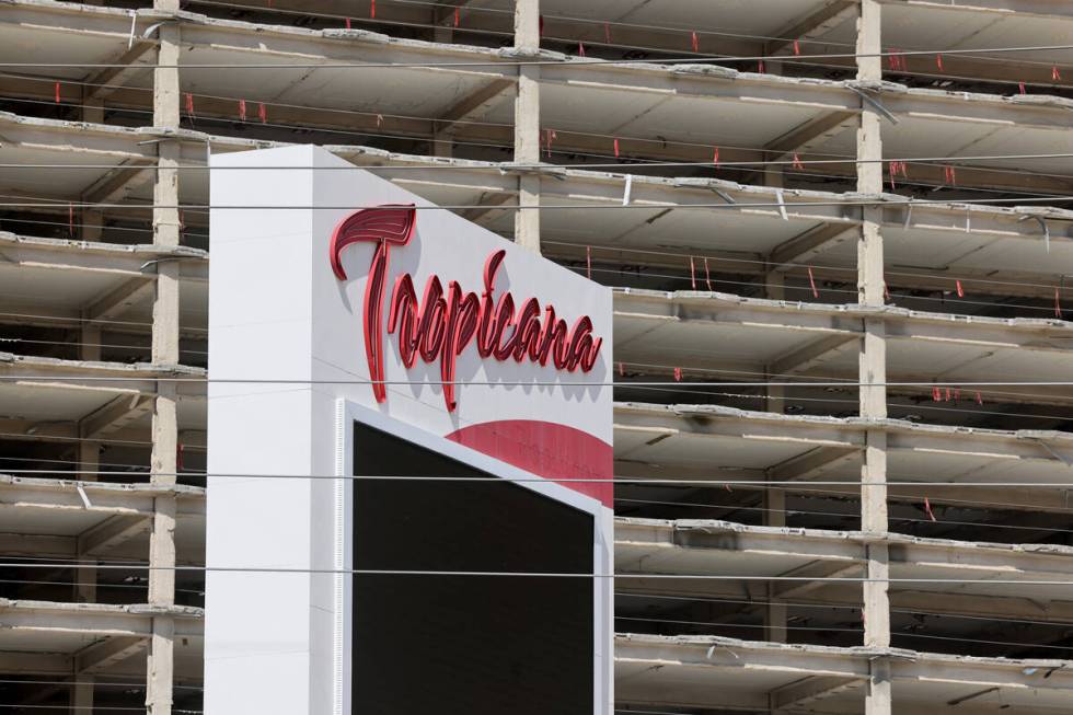 The Tropicana is seen in the process of demolition on the Strip in Las Vegas Monday, July 22, 2 ...