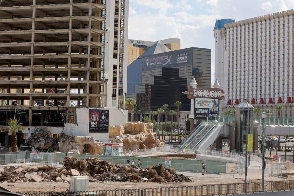 The Tropicana is seen in the process of demolition on the Strip in Las Vegas Monday, July 22, 2 ...