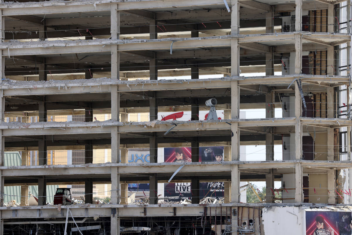 The Tropicana is seen in the process of demolition on the Strip in Las Vegas Monday, July 22, 2 ...