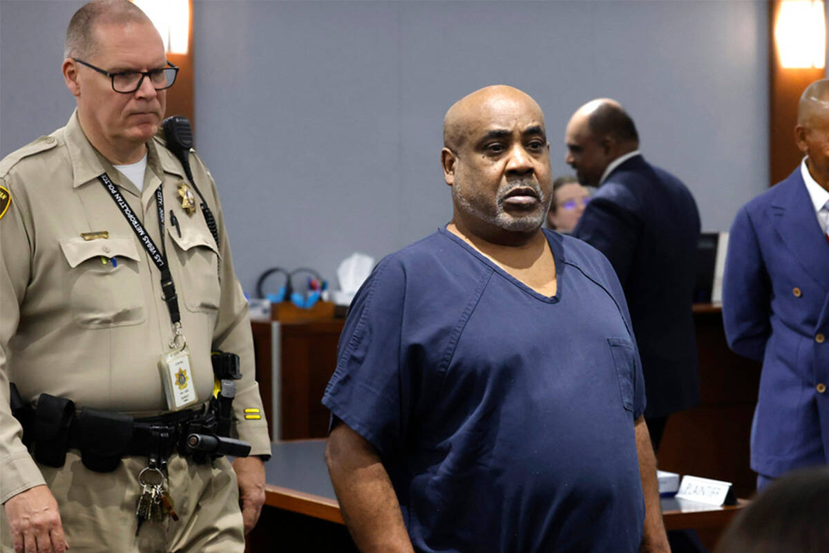 Duane Davis, who is accused of orchestrating the 1996 slaying of hip-hop icon Tupac Shakur, cen ...