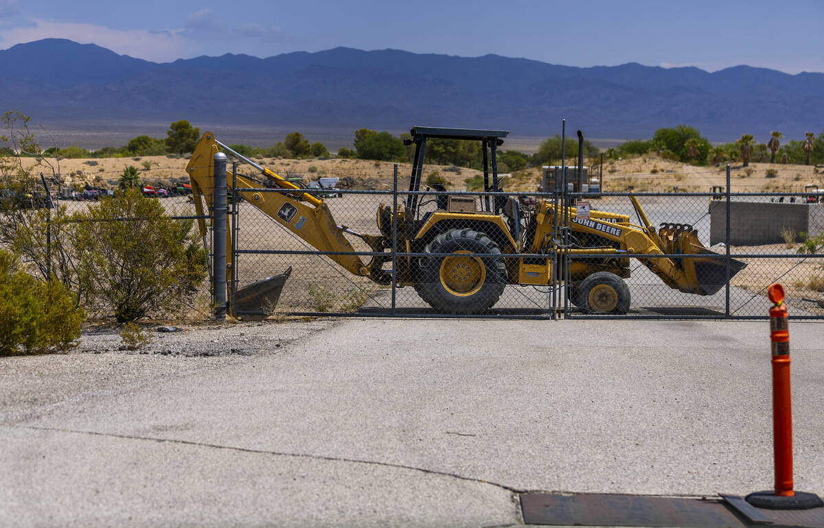 A back gate is blocked at the Primm Valley Golf Course which is currently closed and has been ...