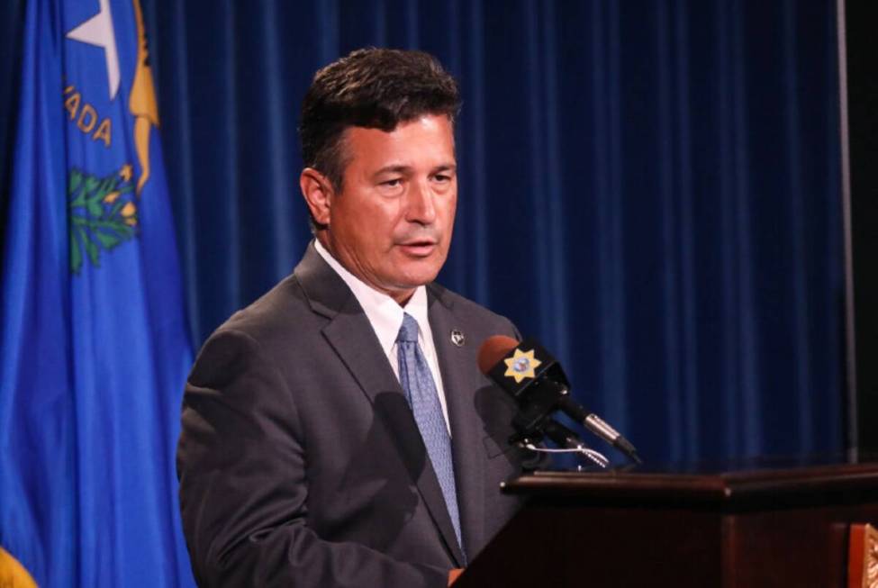 U.S. Marshal Gary Schofield addresses the media at Metro Headquarters in Las Vegas, Thursday, S ...