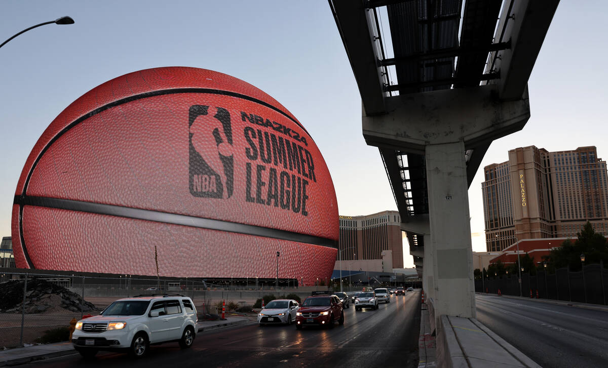 To celebrate the beginning of the 2023 NBA Summer League in Las Vegas, Sphere transformed the E ...