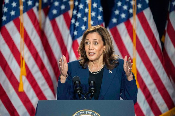 Vice President Kamala Harris campaigns for President as the presumptive Democratic candidate du ...