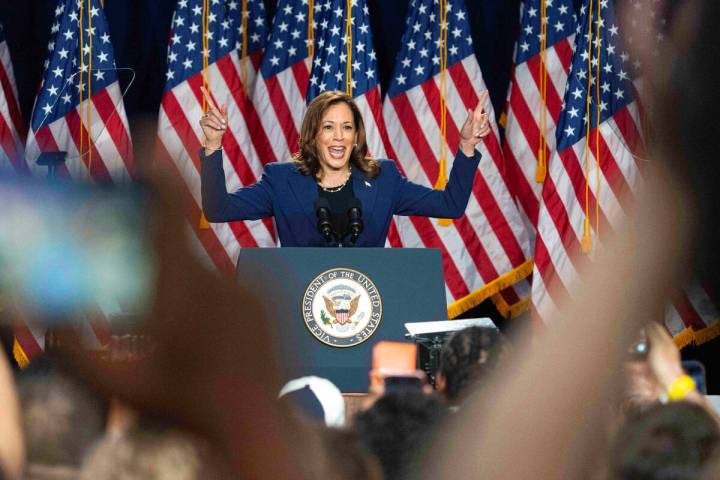 Vice President Kamala Harris campaigns for President as the presumptive Democratic candidate du ...