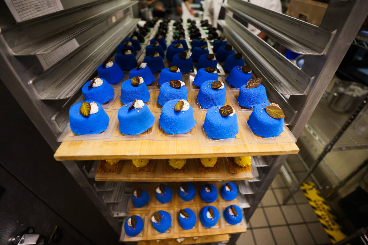 Desserts made by students are seen at the Culinary Academy of Las Vegas on Friday, July 19, 202 ...