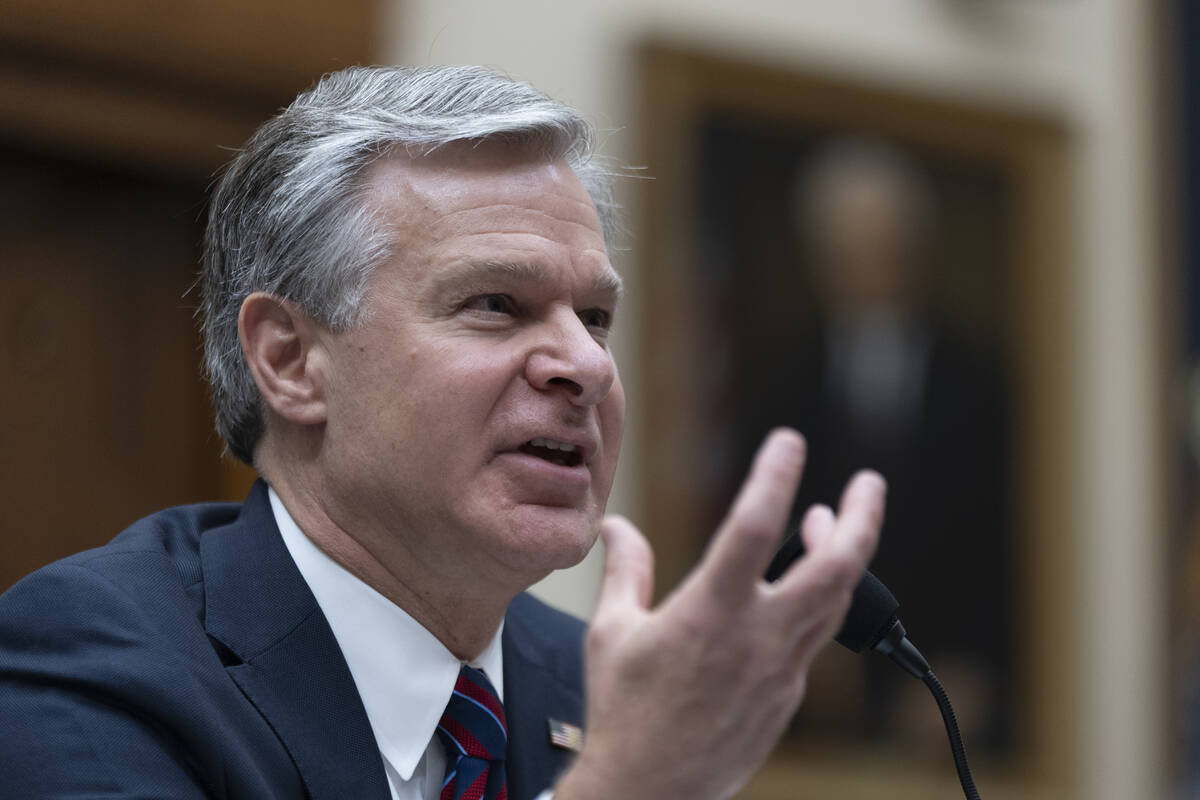 FBI Director Christopher Wray testifies before a House committee about the July 13 shooting at ...