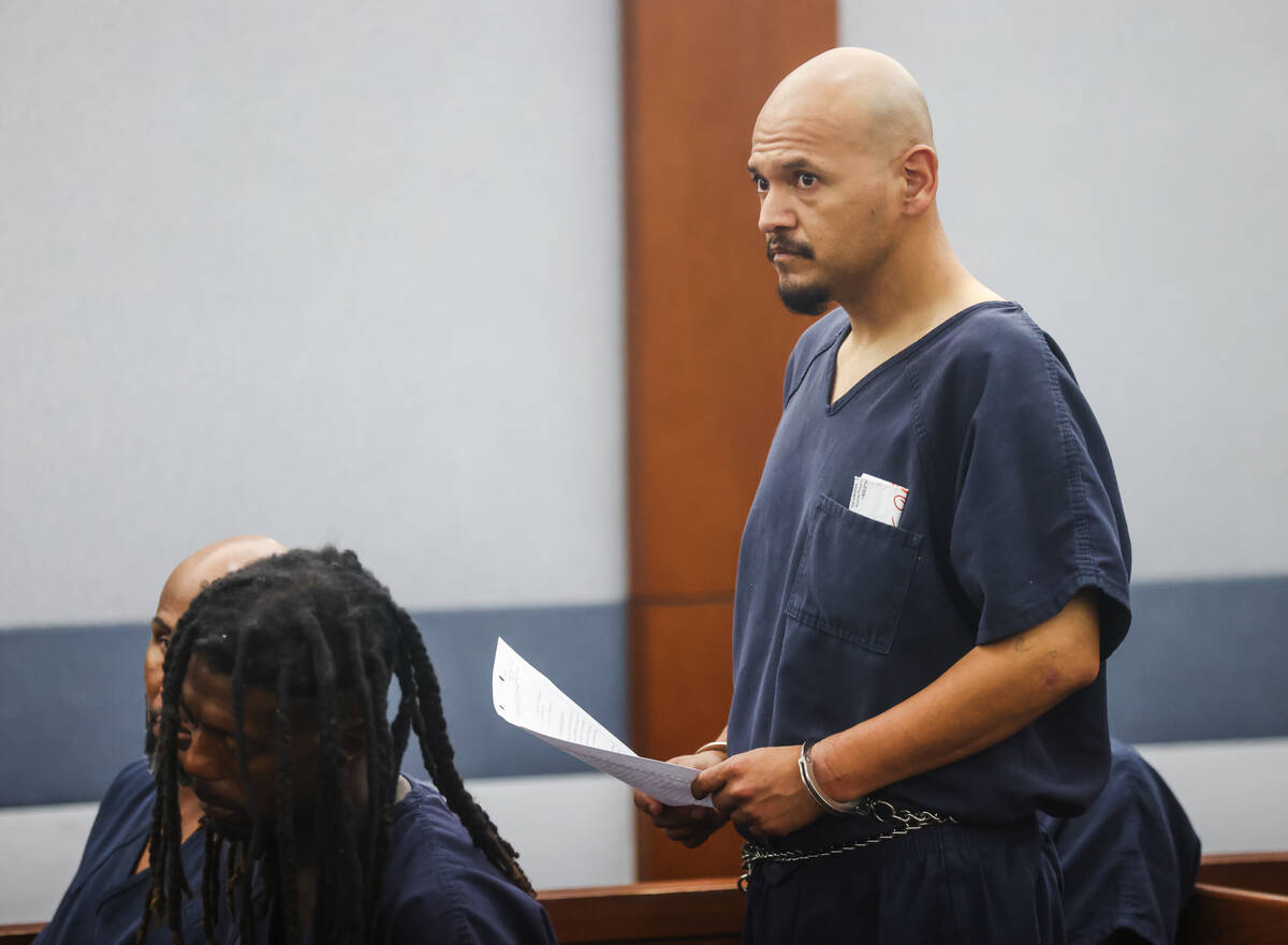 Luis Lopez, one of the defendants in a shooting that wounded a supermarket security guard, appe ...