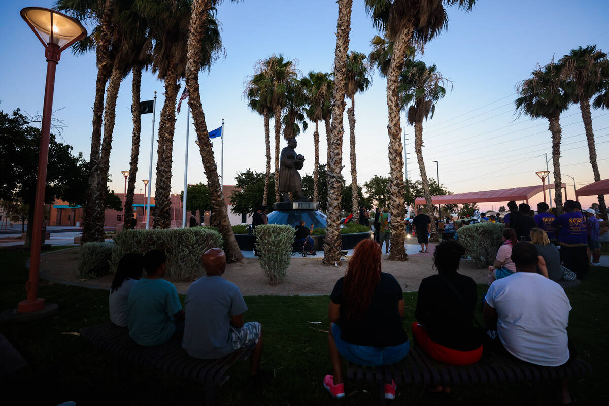 Mourners gather during a vigil for Sonya Massey, a Black woman who was killed in her home by a ...