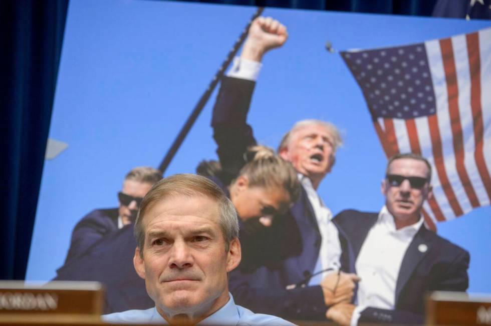 Rep. Jim Jordan, R-Ohio, listens as U.S. Secret Service Director Kimberly Cheatle testifies bef ...