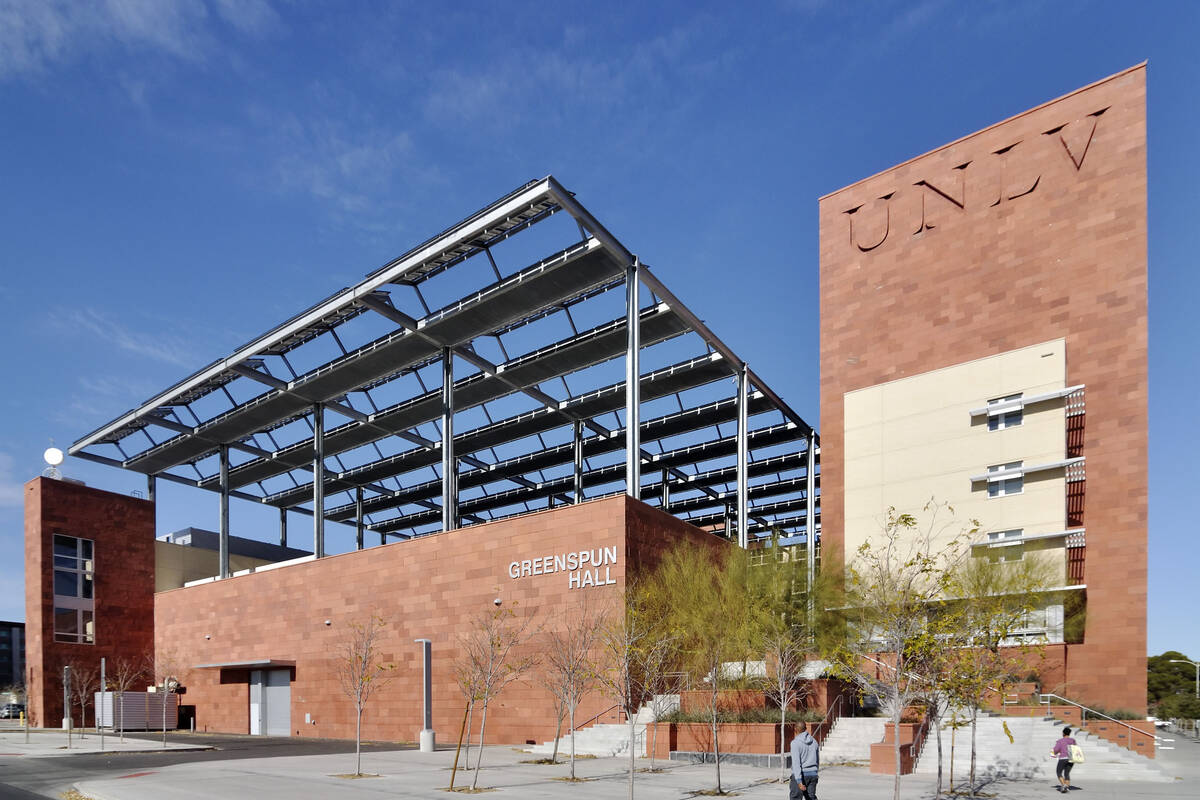 Greenspun Hall on the UNLV campus at 4505 S. Maryland Pkwy., in Las Vegas, is shown on Thursday ...