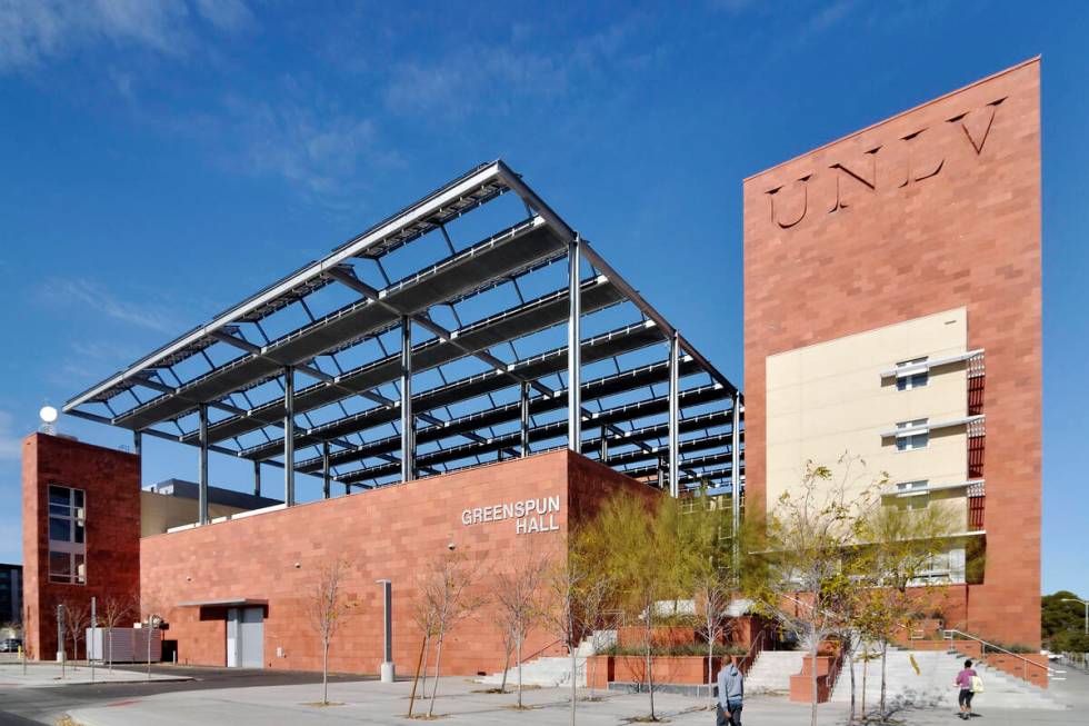 Greenspun Hall on the UNLV campus at 4505 S. Maryland Pkwy., in Las Vegas, is shown on Thursday ...