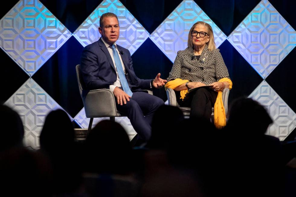 Israeli Ambassador to the United Nations Gilad Erdan, left, and National President of Hadassah ...