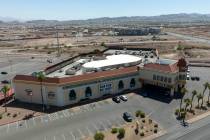 An aerial view of Joker's Wild casino on Boulder Highway and the Cadence housing development in ...