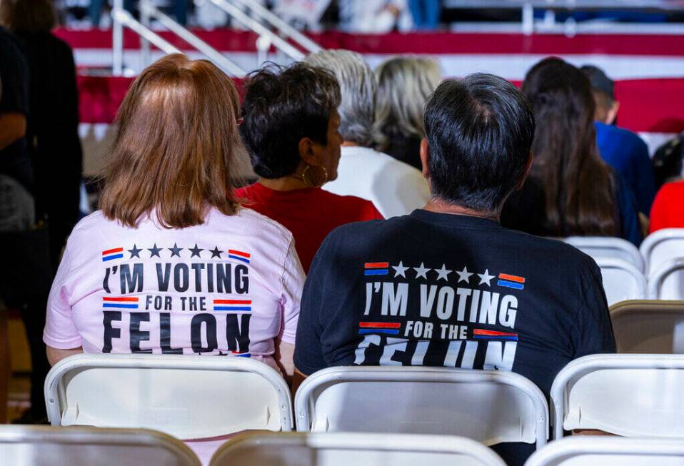 Supporters silently give their thoughts in the gym before Ohio Senator JD Vance delivers remark ...