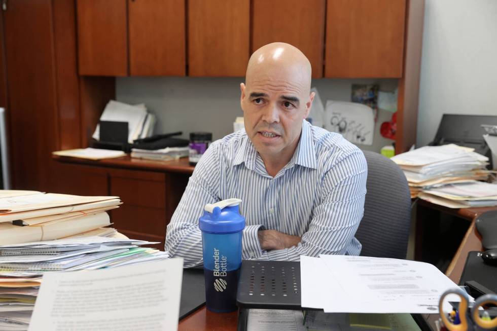 Clark County Public Administrator Robert Telles talks to a reporter in his Las Vegas office on ...