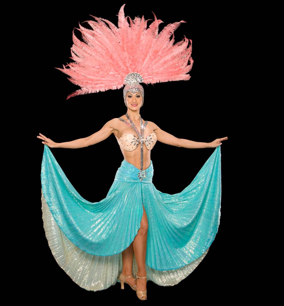 "Folies Bergere" showgirl Karen Marentic exudes glamour and mystery in this February 2009 photo ...