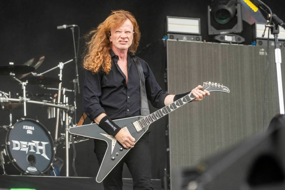 Dave Mustaine of Megadeth performs during Louder Than Life Music Festival on Friday, Sept. 22, ...