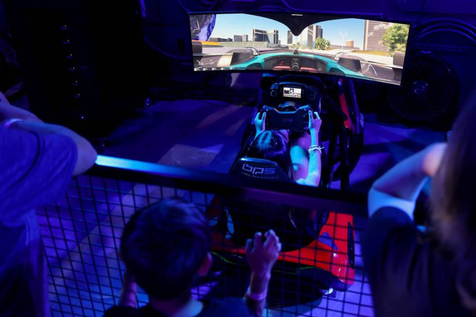 A Grand Prix racing simulation is one of the options for guest to enjoy in The Lab at Area 15 o ...