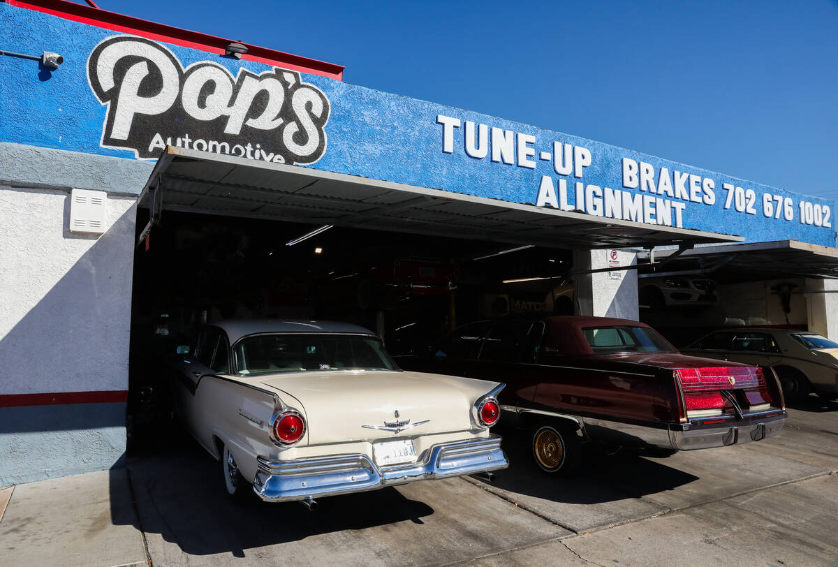 Pop's Automotive as seen on Monday, Feb. 12, 2024, in Las Vegas. (Daniel Pearson/Las Vegas Revi ...