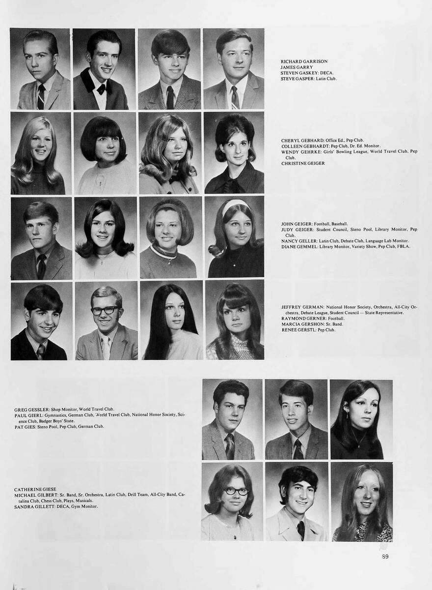 Jeff German, seen in his high school yearbook, was active in various student activities in John ...