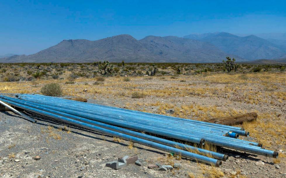 Old piping lays stacked on the location of new Spaceport property on Saturday, July 27, 2024, o ...