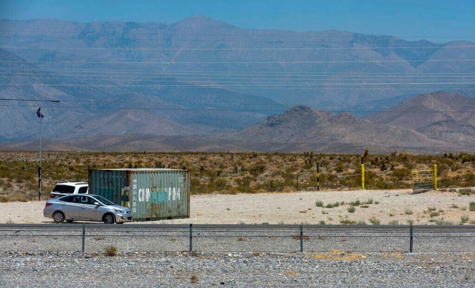 The entry gate off of SR 160 to the new Spaceport property on Saturday, July 27, 2024, outside ...