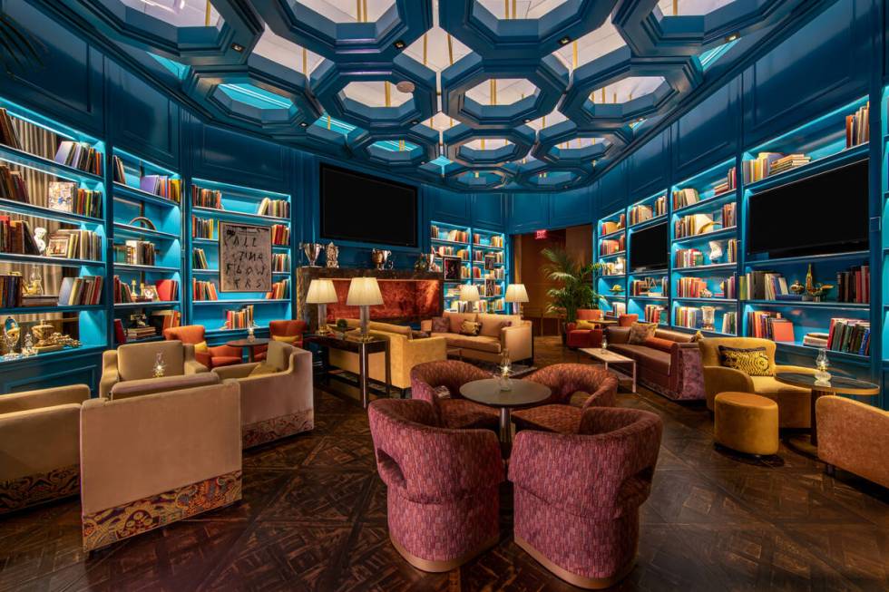 The library at Juliet Cocktail Room, opening Aug. 7, 2023, in The Venetian on the Las Vegas Str ...