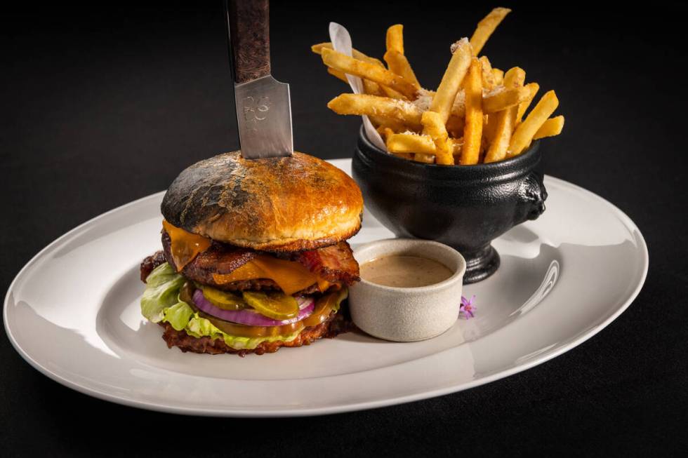 A Scotch 80 Burger is half off during the Social Hour at Scotch 80 Prime in The Palms near the ...