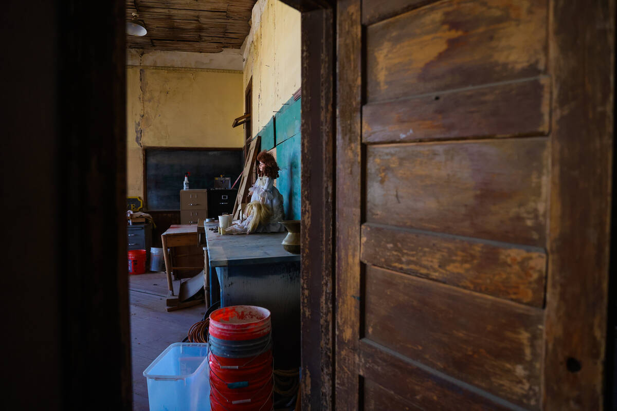 An old classroom is seen inside of Goldfield High School during Goldfield Days on Saturday, Aug ...