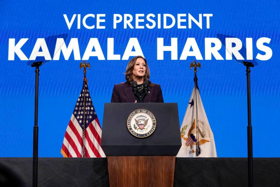 Vice President Kamala Harris speaks during the American Federation of Teachers' 88th national c ...