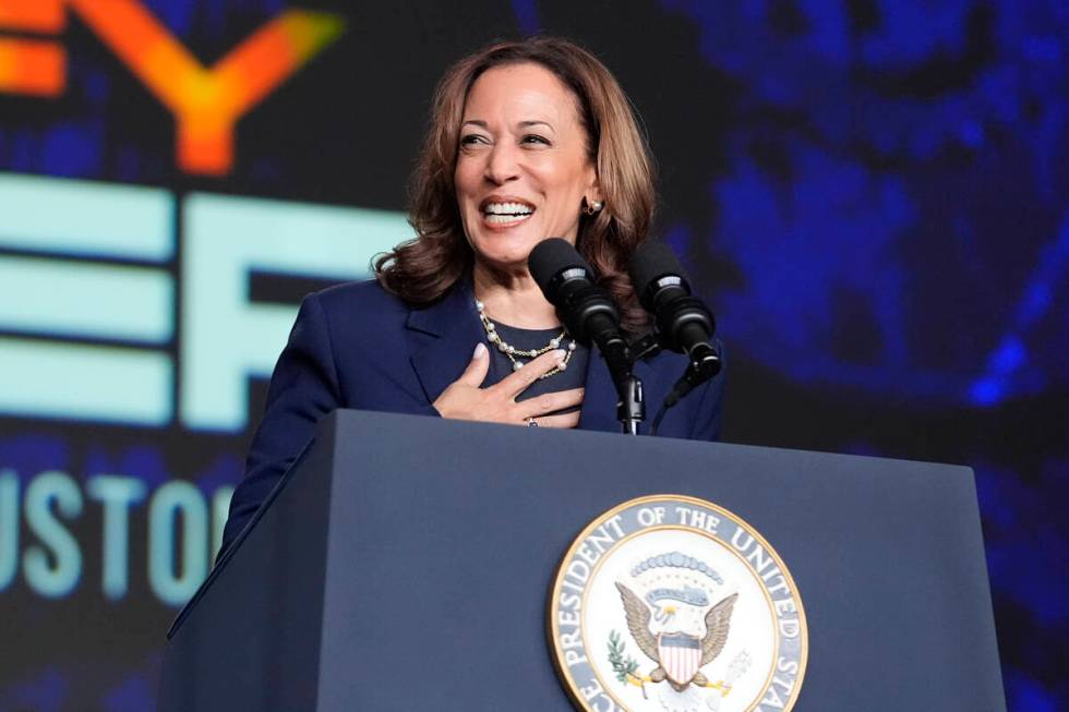 Vice President Kamala Harris delivers remarks at a Sigma Gamma Rho Sorority gathering in Housto ...