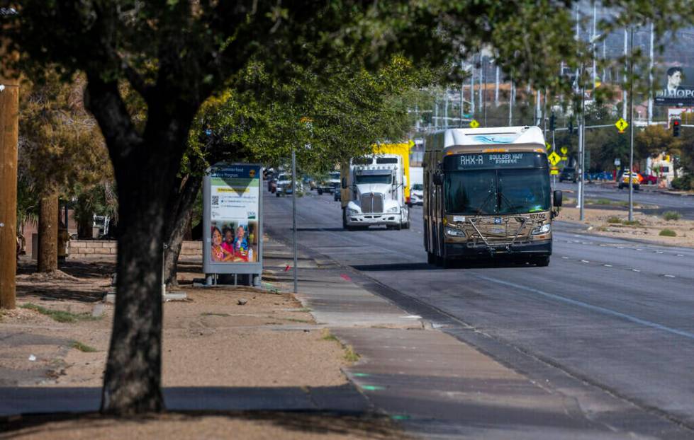 The Reimagine Boulder Highway project will feature designated bus lanes, adjacent bicycle track ...