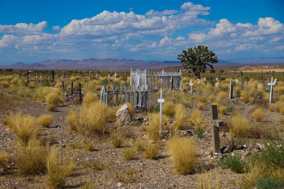 The Goldfield Cemetery is seen on Saturday, Aug. 3, 2024, in Goldfield. (Madeline Carter/Las Ve ...