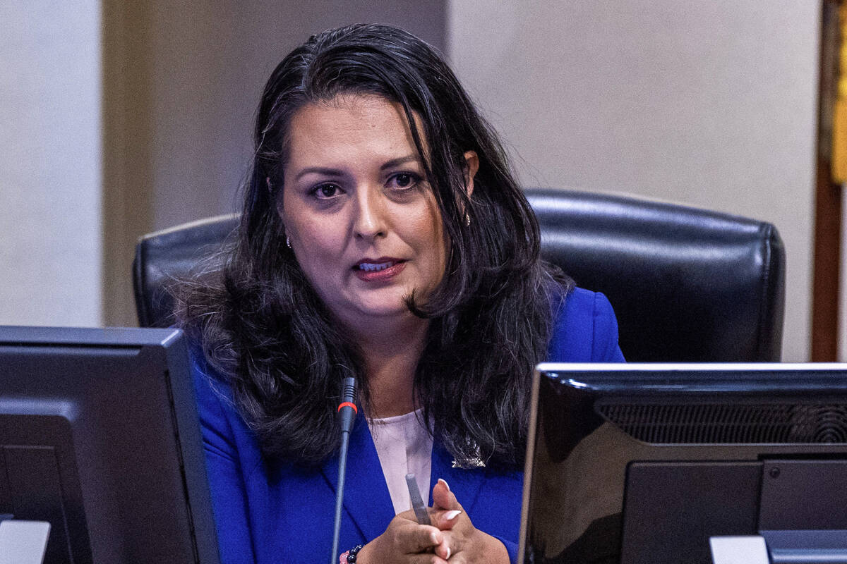 Ward 3 Councilwoman Olivia Díaz speaks during the Las Vegas City Council at City Hall on W ...