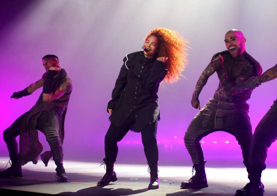 Janet Jackson performs onstage during the opening night of her "Metamorphosis" residency at Par ...