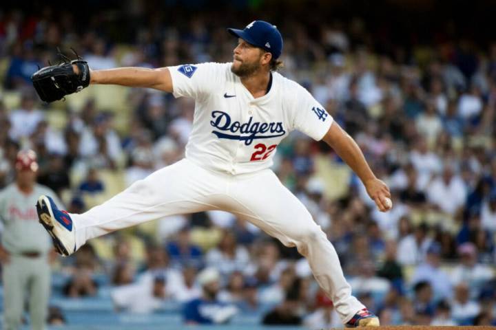 Los Angeles Dodgers starting pitcher Clayton Kershaw delivers a pitch during the first inning o ...