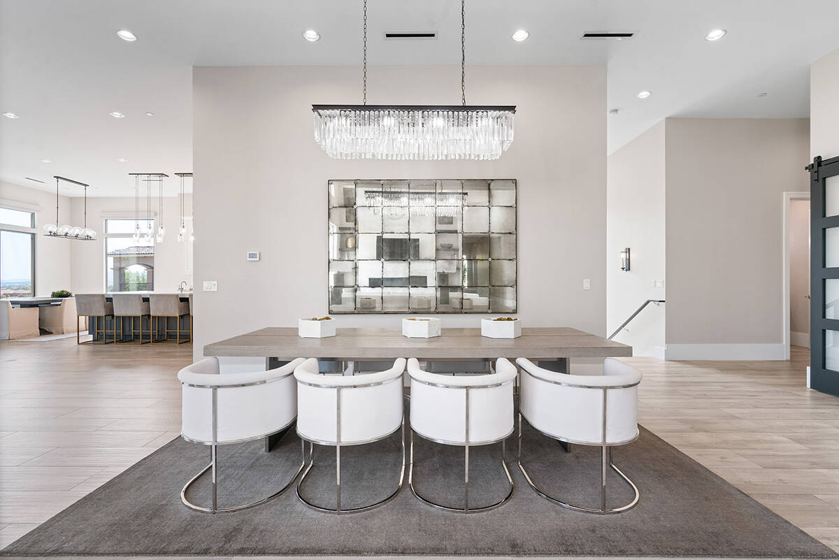 Derek Carr’s estate on Olympia Canyon Way features a formal dining room. (Edgar Lara, DronePixel)