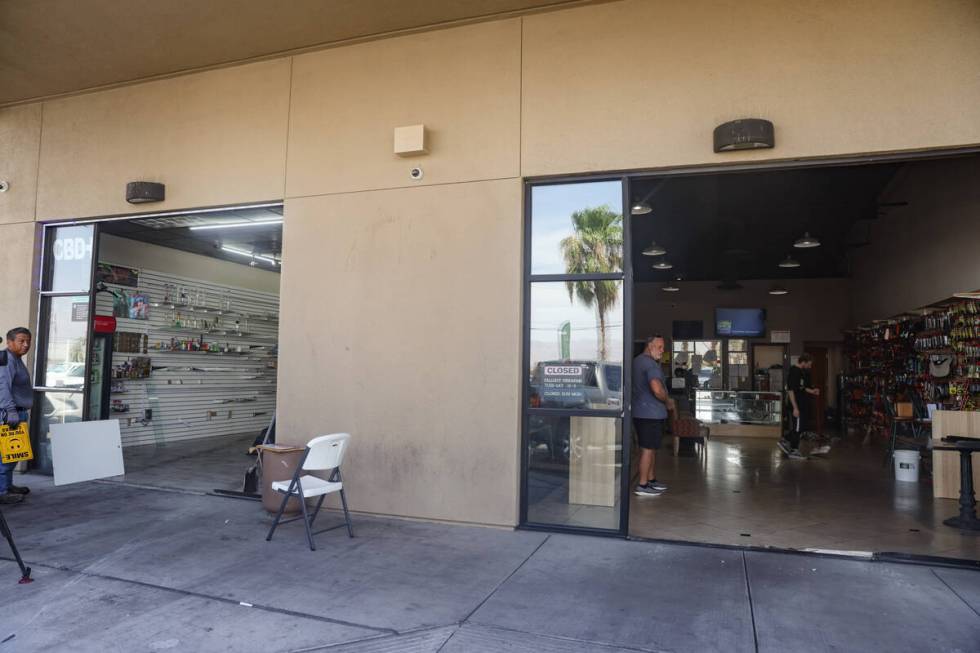 The front entrances of two businesses that two cars reportedly drove into early Wednesday morni ...