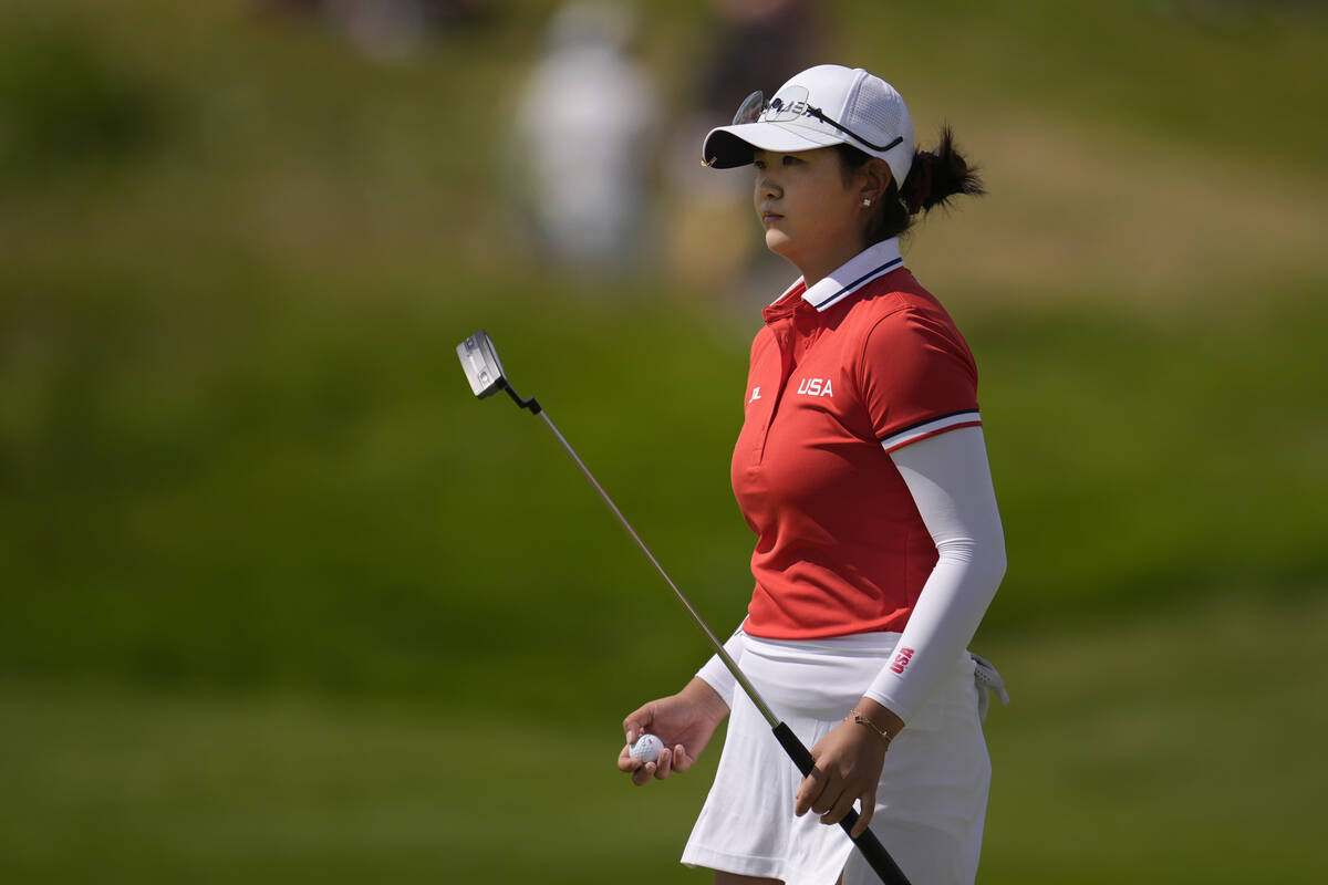 Rose Zhang, of the United States, prepares to putt on the 2nd green during the first round of t ...