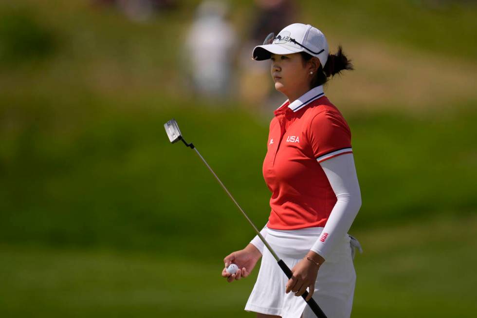 Rose Zhang, of the United States, prepares to putt on the 2nd green during the first round of t ...