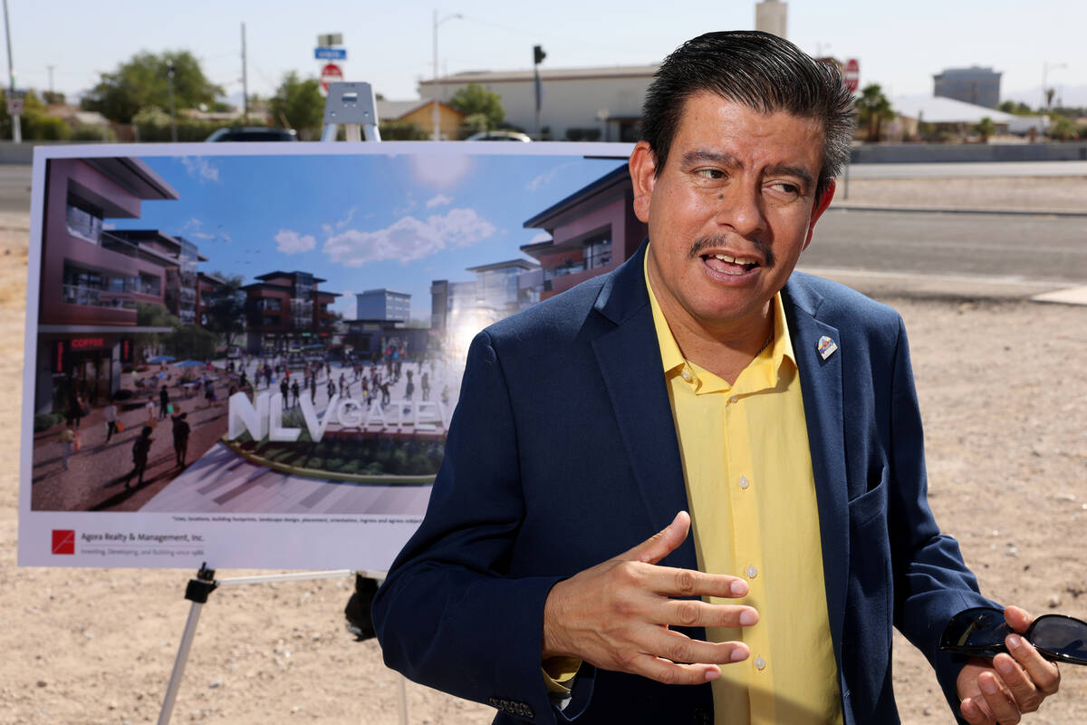 North Las Vegas Councilman Isaac Barron talks to a reporter in North Las Vegas Tuesday, June 7, ...