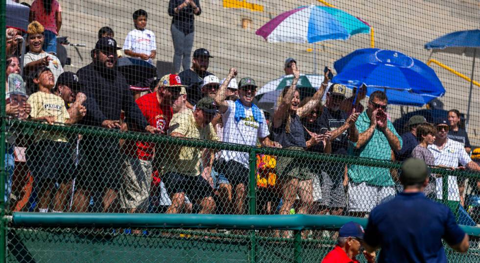 Nevada fans cheer for their team after a 2-0 win over Utah in the Mountain Regional final baseb ...