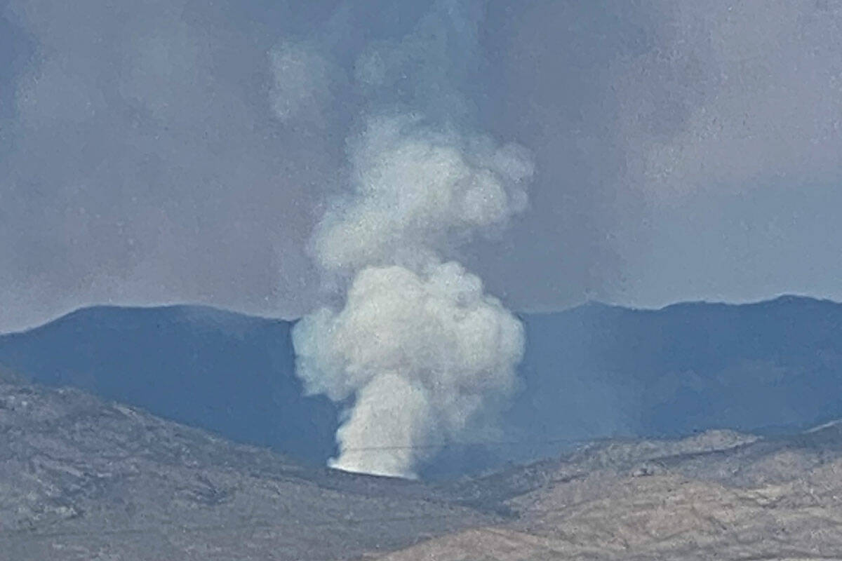 A fire burns in the Springs Mountains. (Clark County Fire Department)