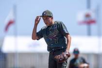 Nevada pitcher Wyatt Erickson (7) on his way to a no-hitter against Utah during the third innin ...