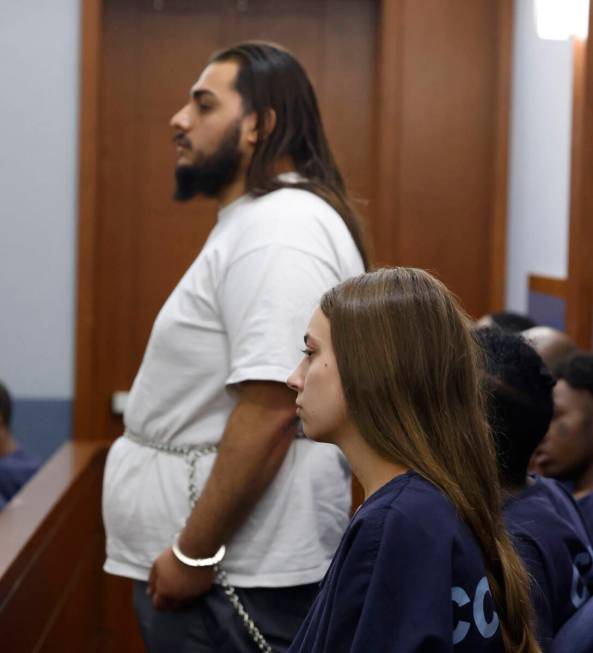 Nathan Nava, left, and Emiley Ridout appear in court at the Regional Justice Center, on Tuesday ...